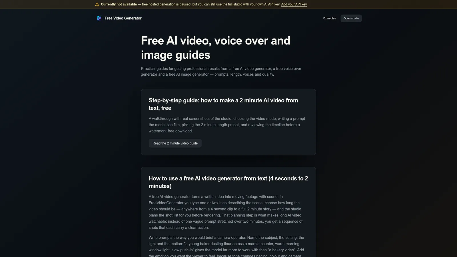 Free Video Generator Guides screenshot