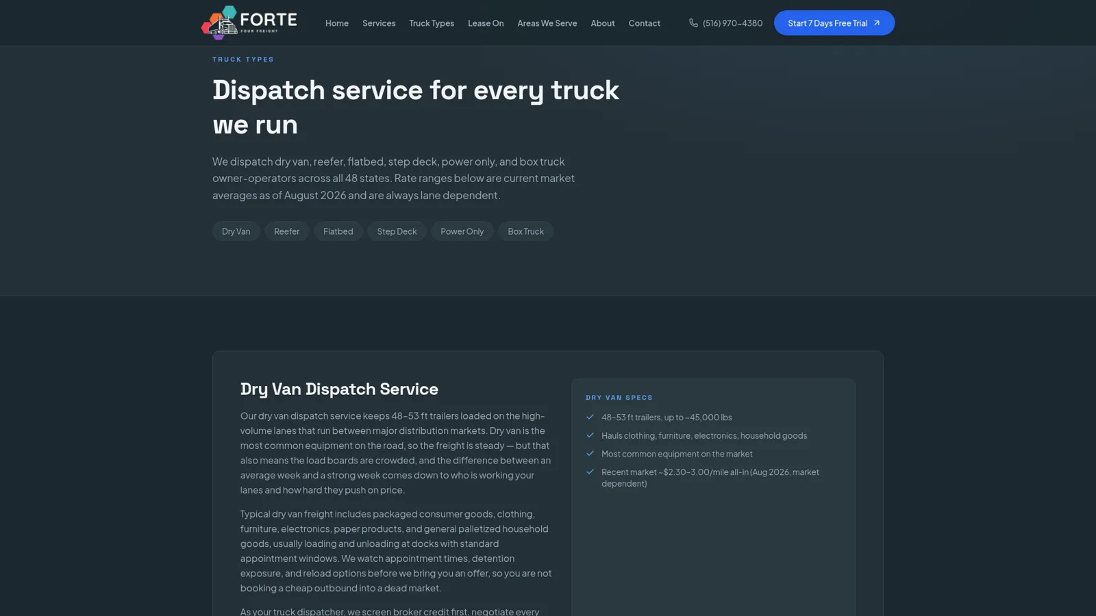 Forte Four Freight Truck types screenshot