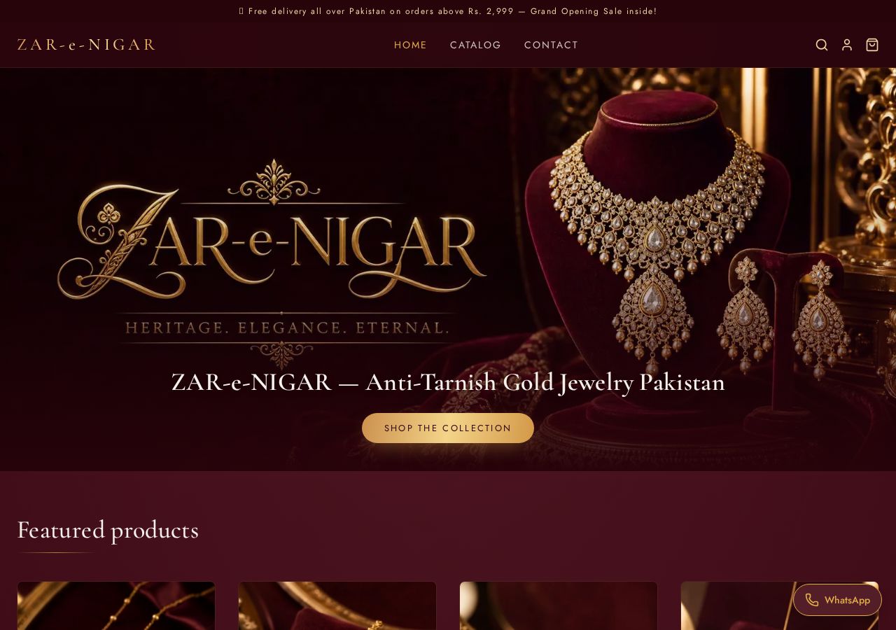 Zar-e-Nigar Store website preview