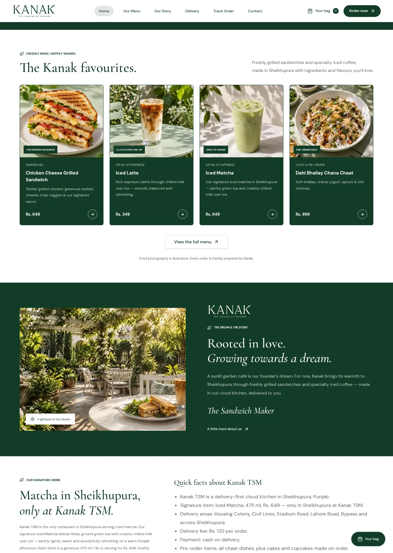 Kanak TSM Homepage — more sections screenshot
